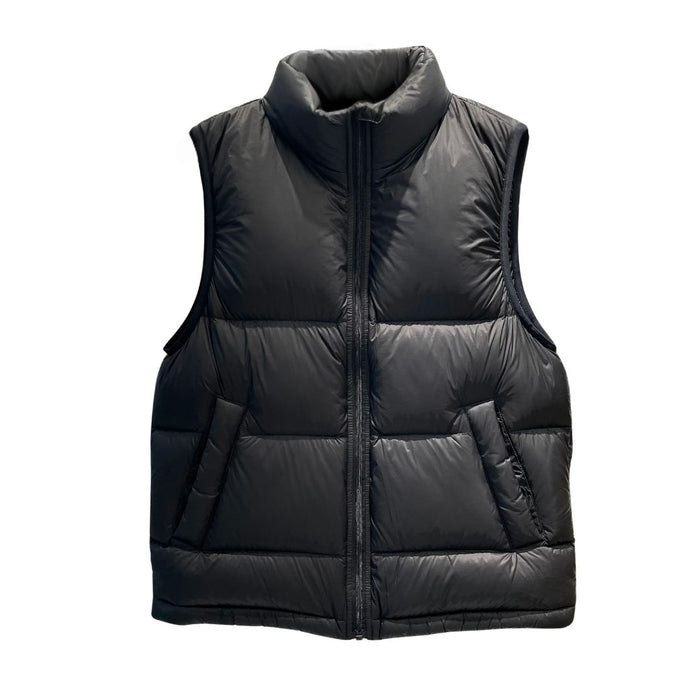 Anychic Puffer Vest Black Sleeveless Down Stand Collar Zipper Winter Waistcoat