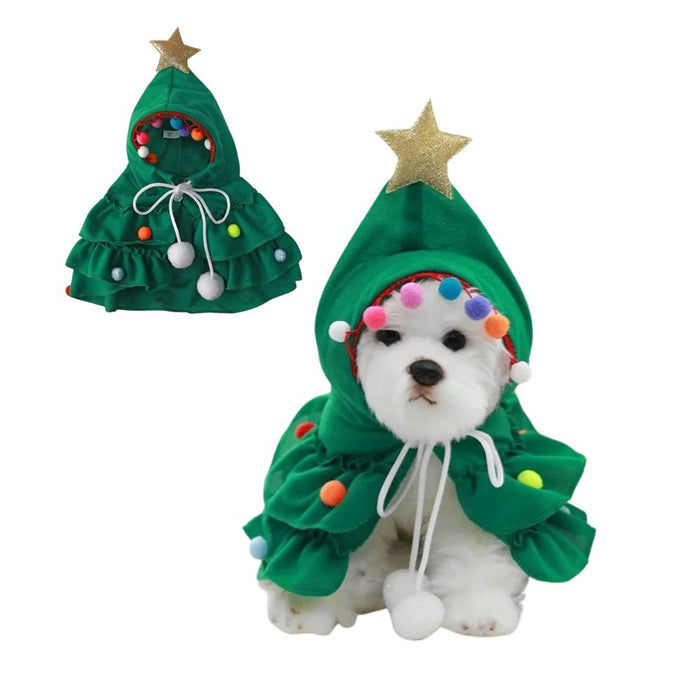 Anywags Pet Clothes Green Christmas Tree Dog Cat Outfit Holiday Costume Accessories