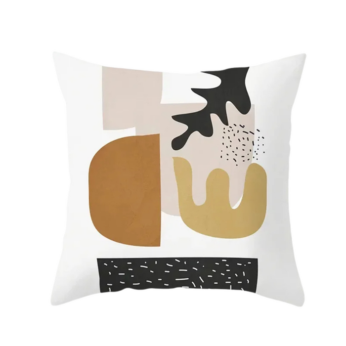 Anyhouz Pillowcase White Abstract Organic Form Cotton Polyester Cushion Cover