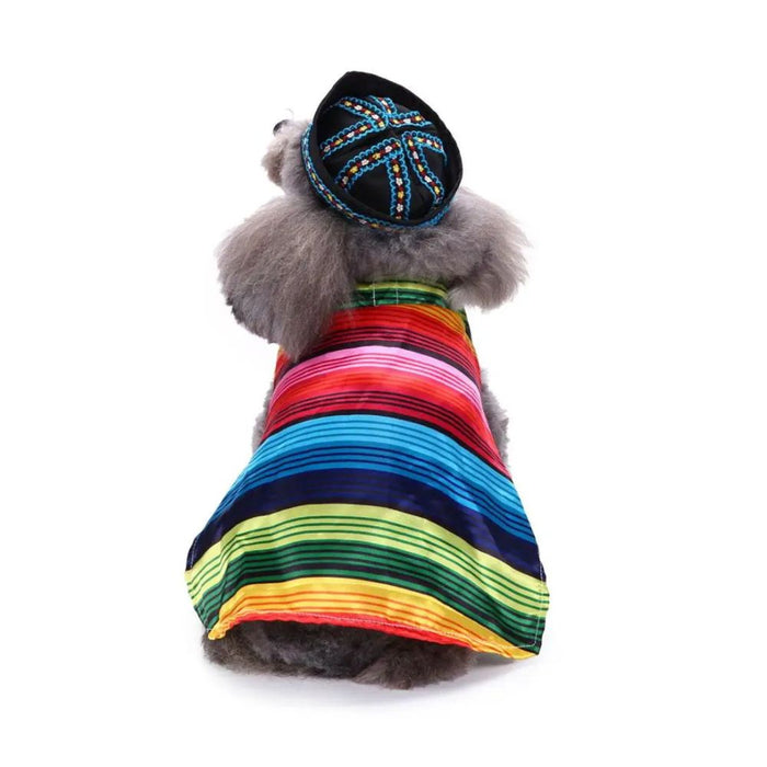 Anywags Pet Clothes Colorful Striped Dog Cat Outfit Holiday Costume Accessories