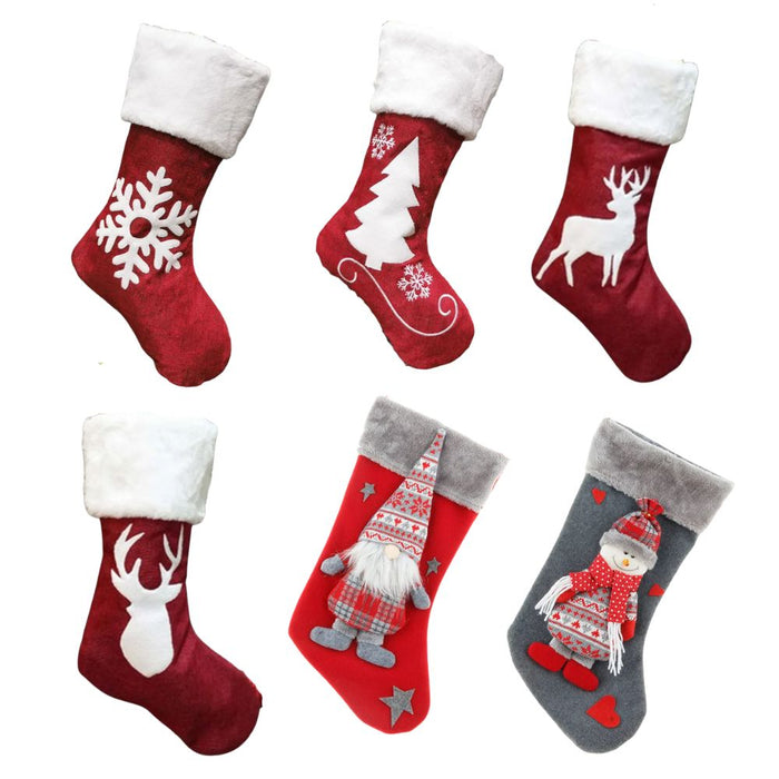 Anyhouz Christmas Stockings Hanging Socks Gift Candy Bag Decorations