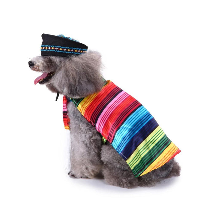 Anywags Pet Clothes Colorful Striped Dog Cat Outfit Holiday Costume Accessories