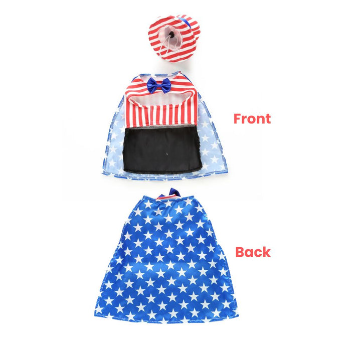 Anywags Pet Clothes American Flag Themed With Hat Dog Cat Cape Outfit Holiday Costume Accessories