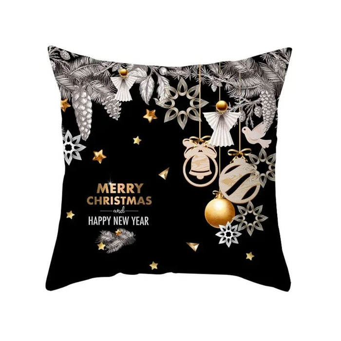 Anyhouz Pillowcase Black Festive Christmas Cotton Polyester Cushion Cover