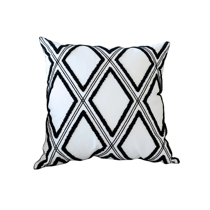 Anyhouz Pillowcase Geometric Fringed Embroidered Decorative Cushion Cover