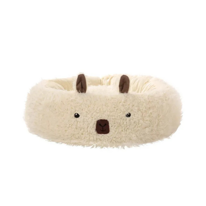 Anywags Pet Bed Beige Alpaca Styled Plush Cushion Mattress Couch Accessories