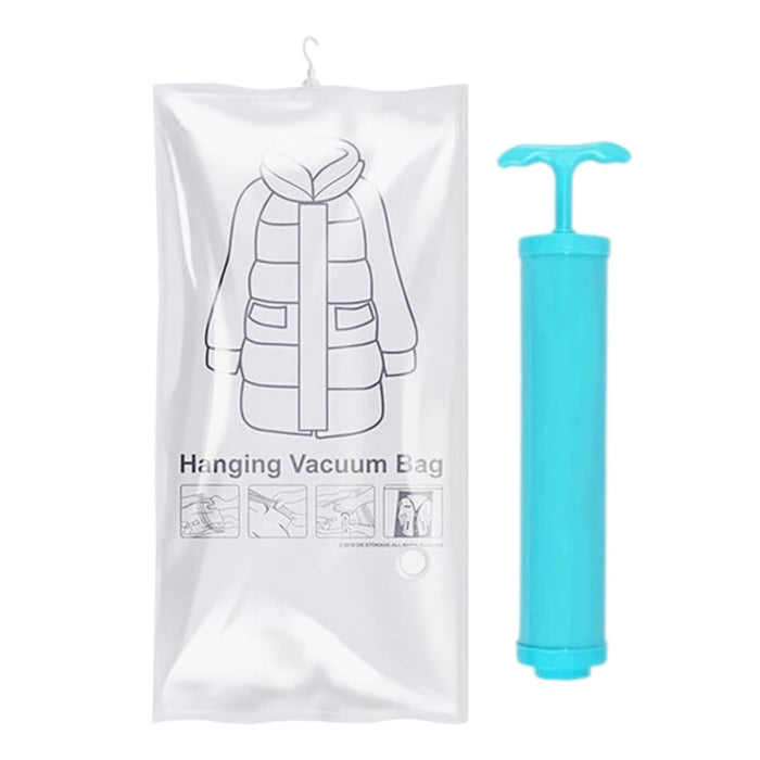 Anyhouz Vacuum Storage Bag With Pump 1PC Airtight Sealed Hanging Compression Space Saving Closet Organizer