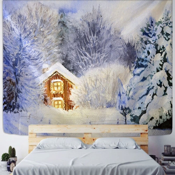 Anyhouz Tapestry Snowy Winter Bohemian Wall Art Home Decoration