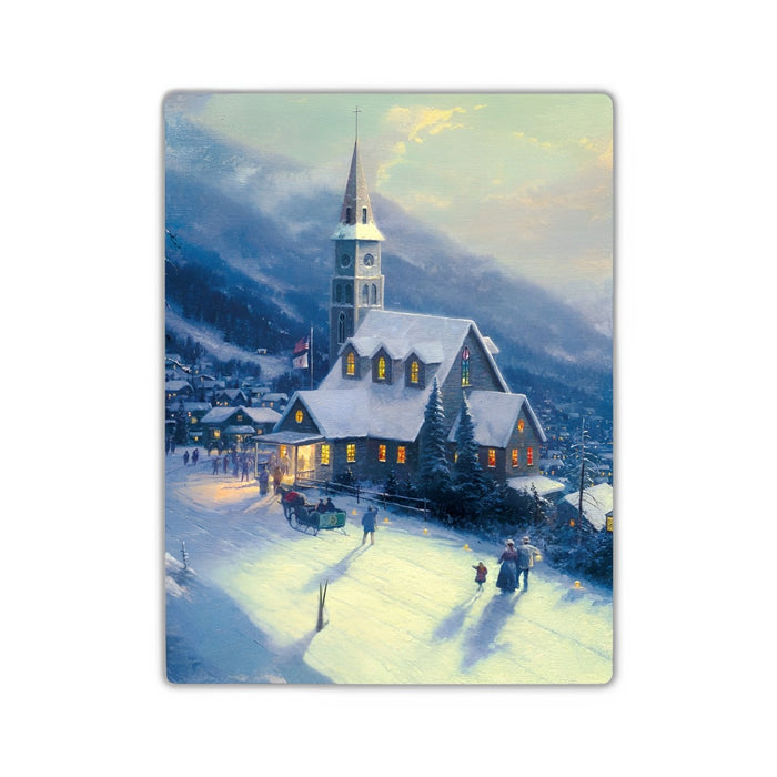 Anyhouz Tapestry Snowy Moonlit Village Bohemian Wall Art Painting Home Decoration