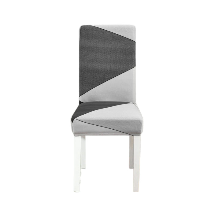 Anyhouz Chair Cover Gray Geometric Elastic Slipcover Dining Decor