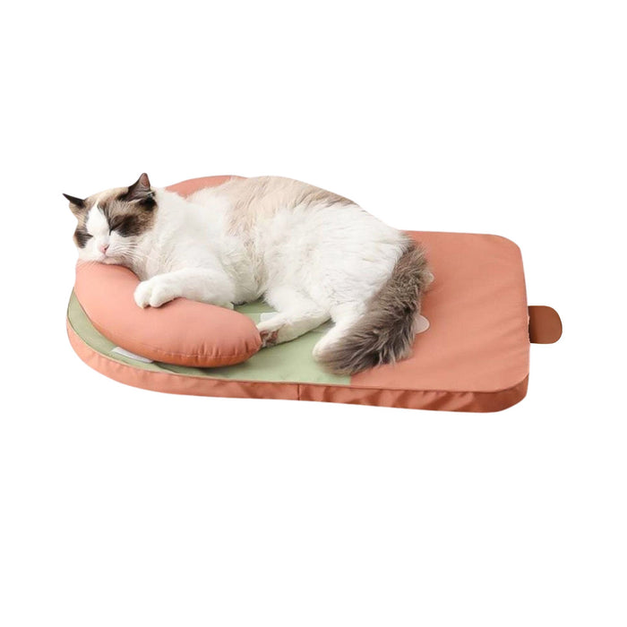 Anywags Pet Bed Kiwi Fruit Design Medium Washable Cooling Mat With Pillow