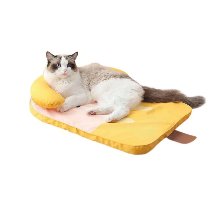 Anywags Pet Bed Banana Design Washable Cooling Mat With Pillow