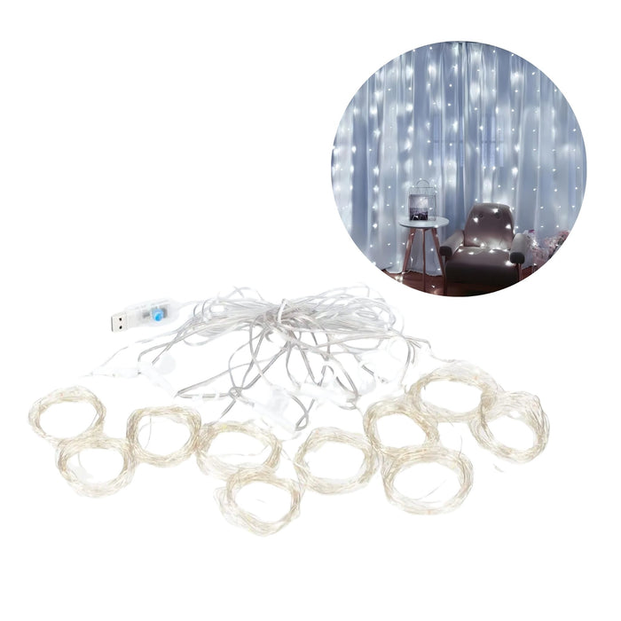 Anyhouz Christmas Lights White LED 8 Modes Fairy String Holiday Decoration