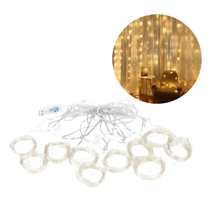 Anyhouz Christmas Lights Warm White LED 8 Modes Fairy String Holiday Decoration