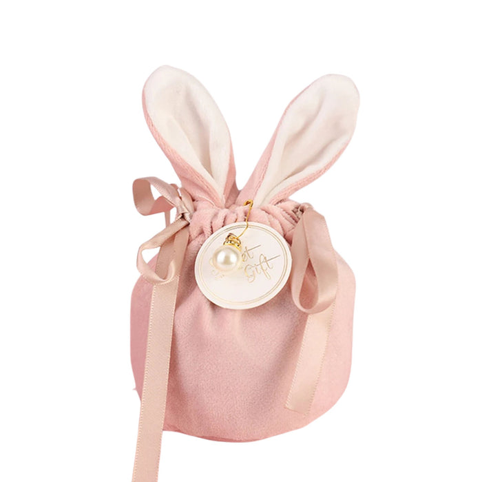 Anyparty Treat Bags Velvet Easter Bunny Ears With Pearl Card Party Favors Storage