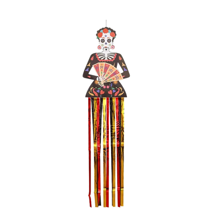 Anyhouz Halloween Skeleton Hanging Decoration with Colorful Tassels