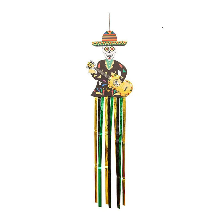 Anyhouz Halloween Skeleton Hanging Decoration with Colorful Tassels