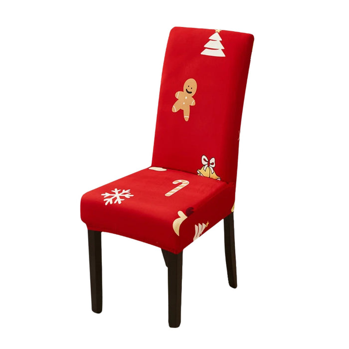 Anyhouz Chair Cover Red Christmas Design Stretchable  Dining Slipcover