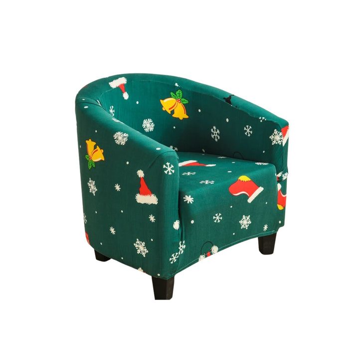 Anyhouz Chair Cover Green Christmas Design Dust Proof Tub Slipcover Home Decor