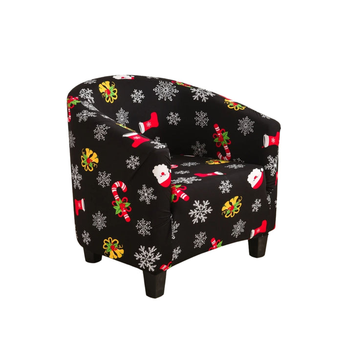 Anyhouz Chair Cover Black Christmas Design Dust Proof Tub Slipcover Home Decor