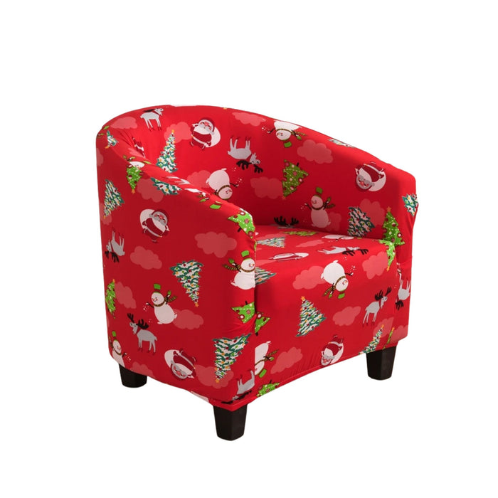 Anyhouz Chair Cover Red Christmas Design Dust Proof Tub Slipcover Home Decor