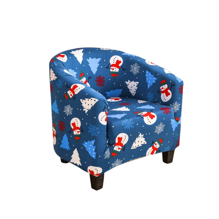 Anyhouz Chair Cover Blue Christmas Design Dust Proof Tub Slipcover Home Decor