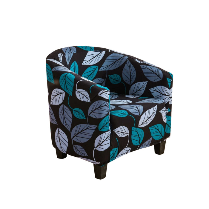 Anyhouz Chair Cover Black Leaf Design Dust Proof Tub Slipcover Home Decor