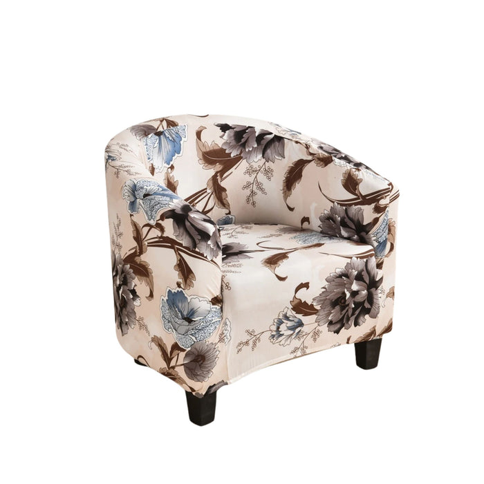 Anyhouz Chair Cover Beige Floral Print Dust Proof Tub Slipcover Home Decor