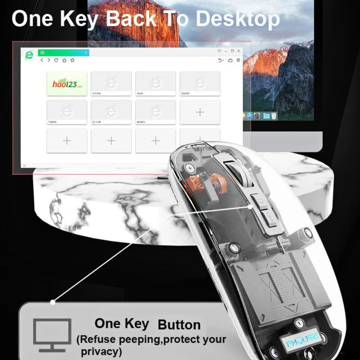 Anymob Mouse Transparent Type C Wireless Bluetooth Silent Magnetic Triple Mode