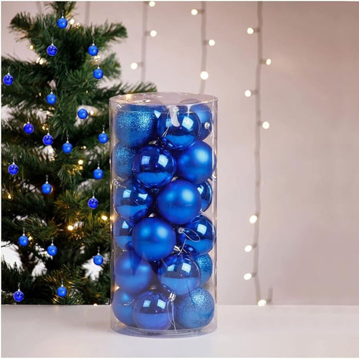 Anyhhouz Christmas Balls Blue Shiny Hanging Décor Ornaments