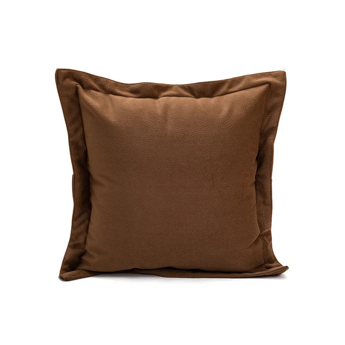 Anyhouz Pillowcase Brown Plain Flanged Edge Decorative Cushion Cover