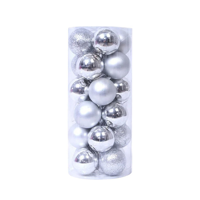 Anyhhouz Christmas Balls Silver Shiny Hanging Décor Ornaments