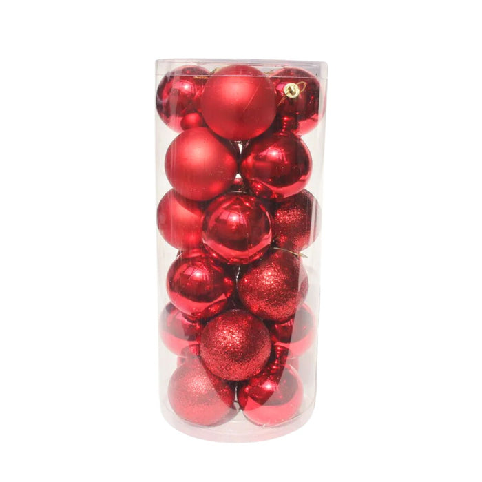 Anyhhouz Christmas Balls Red Shiny Hanging Décor Ornaments