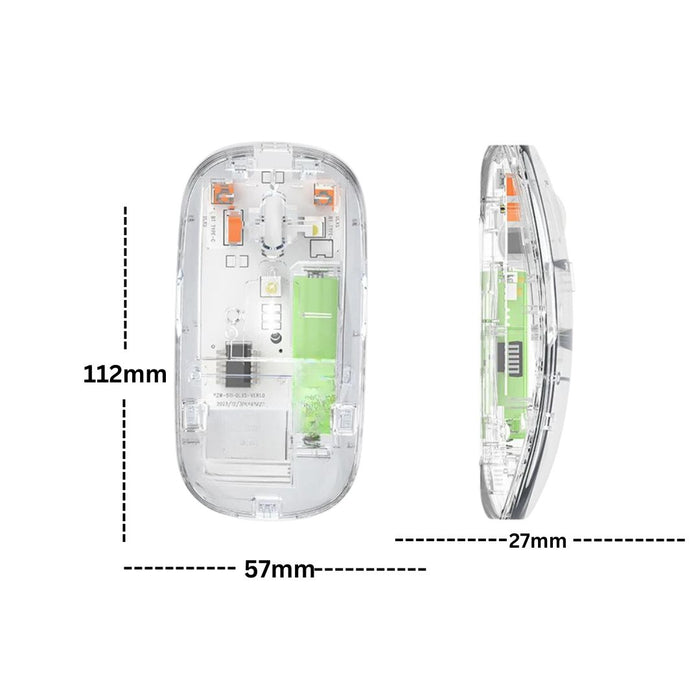 Anymob Mouse Transparent Type C Wireless Bluetooth 2.4G Dual Mode