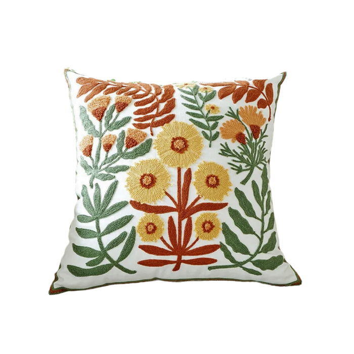 Anyhouz Pillowcase WildFlowers Embroidered Decorative Cushion Cover