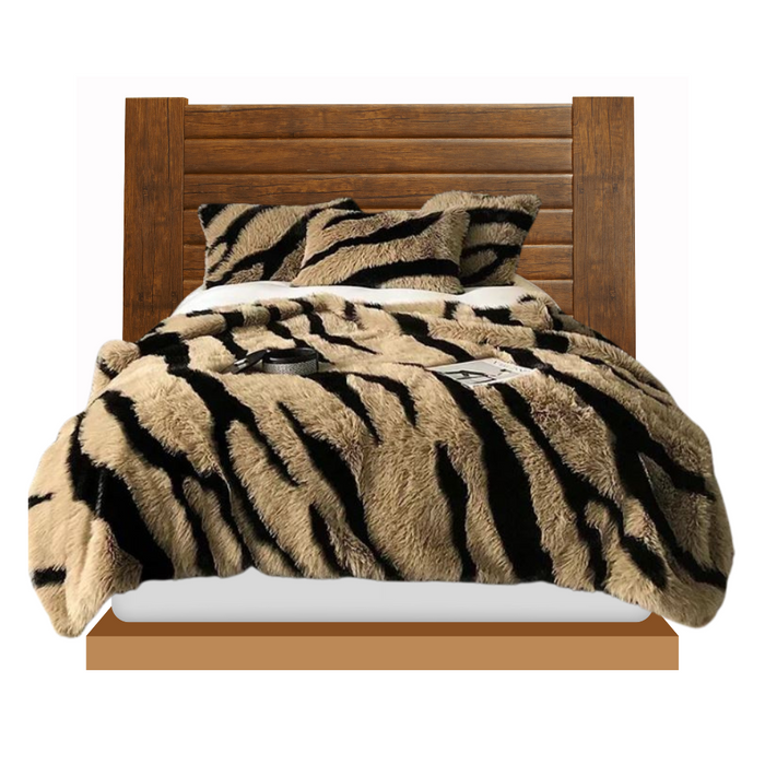 Anyhouz Blanket Brown Zebra Warm Autumn Plush Fur Soft Comfortable Throwblanket