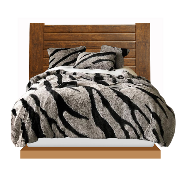 Anyhouz Blanket Cream Zebra Warm Autumn Plush Fur Soft Comfortable Throwblanket