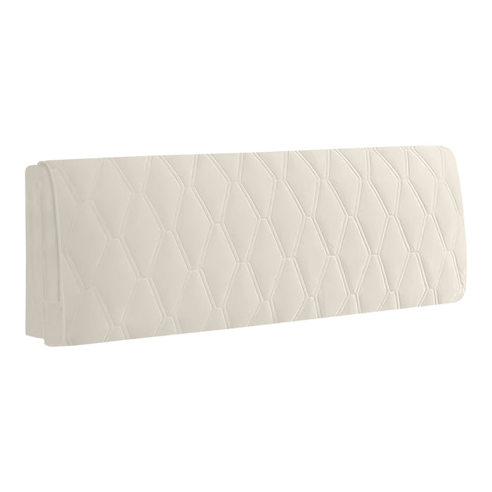 Anyhouz Headboard Cover Beige Zigzag Pattern Super Soft Smooth Quilted Velvet Bed Back Dust Protector Cover 200x70cm