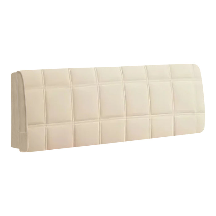 Anyhouz Headboard Cover Square Beige Super Soft Smooth Quilted Velvet Bed Back Dust Protector Cover 210x70cm