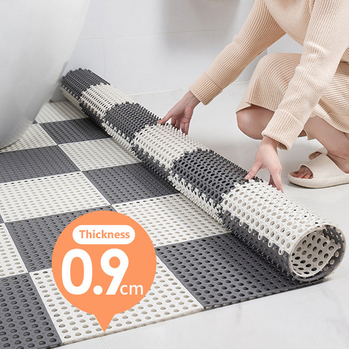 Anyhouz Splicing Mat Light Grey 30x30cm 6Pcs Non Slip Foot Mat Waterproof Mat Stitching Foot Pad