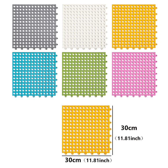 Anyhouz Splicing Mat Green 30x30cm 6Pcs Non Slip Foot Mat Waterproof Mat Stitching Foot Pad