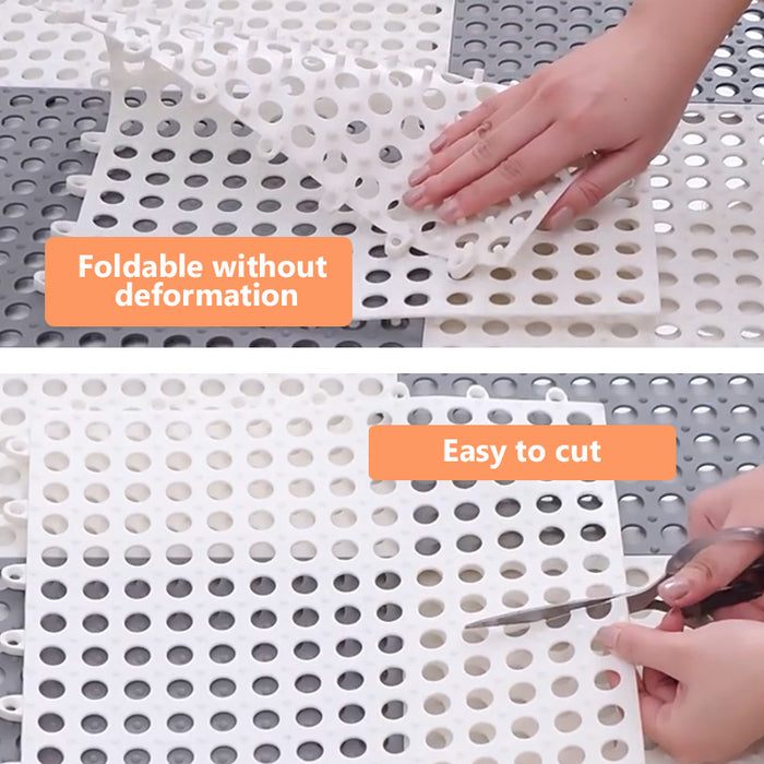 Anyhouz Splicing Mat Light Grey 30x30cm 4Pcs Non Slip Foot Mat Waterproof Mat Stitching Foot Pad