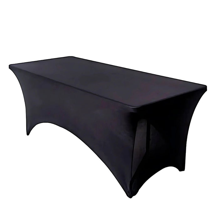 Anyhouz Tablecloth Black Stretch Spandex Rectangle Fitted Table Cover Home Party Decoration