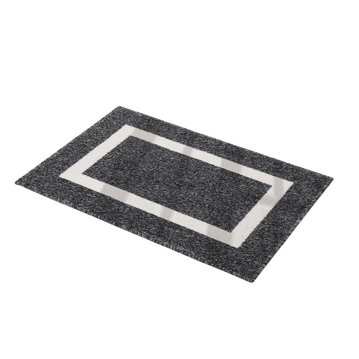 Anyhouz Doormat Black Non Slip Dirt Resistant Mat For Kitchen And Bathroom