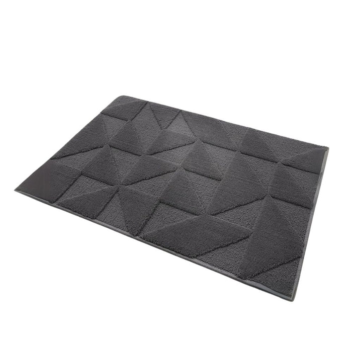 Anyhouz Doormat Black Geometric Non Slip Dirt Resistant Mat For Kitchen And Bathroom