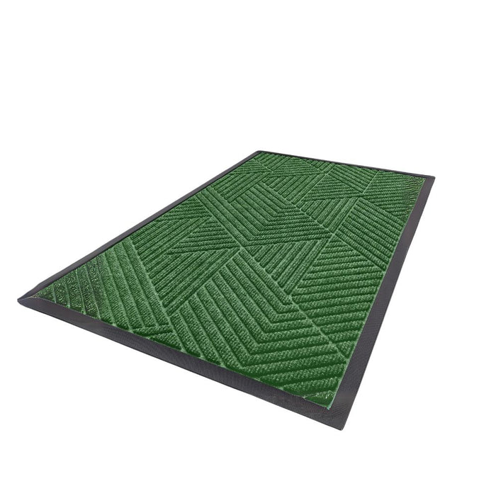 Anyhouz Doormat Green Geometric Rubber Non Slip Dirt Trap Absorbent Mat