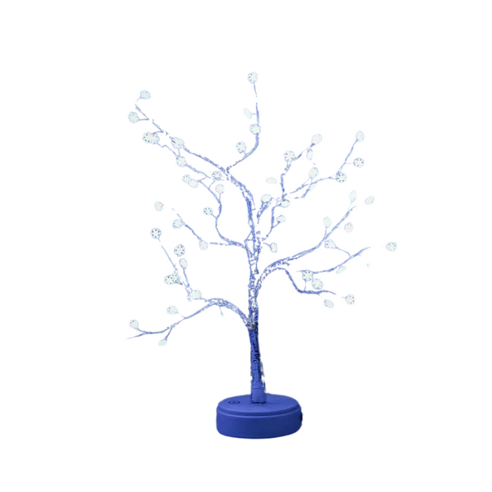 Anyhouz Table Lamp Blue White 60 LED Bonsai Tree Desk Light USB Rechargeable For Living Room