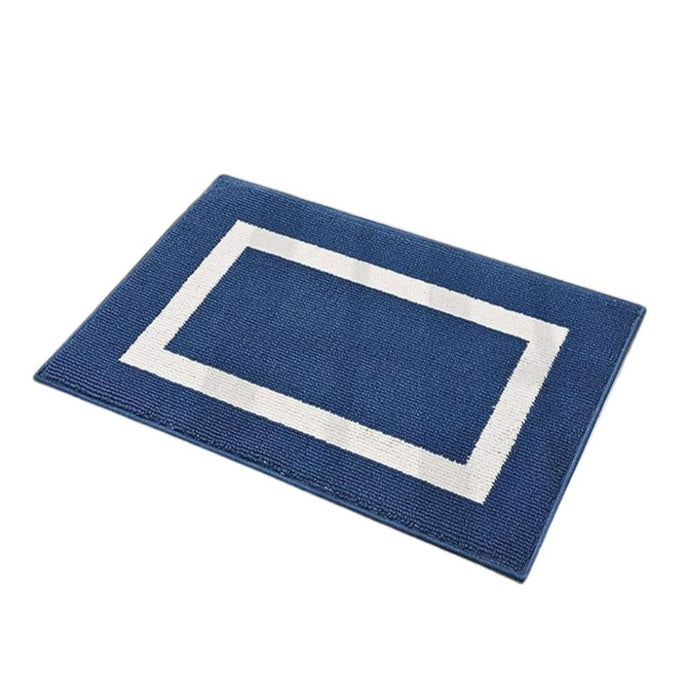 Anyhouz Doormat Navy Blue Non Slip Dirt Resistant Mat For Kitchen And Bathroom