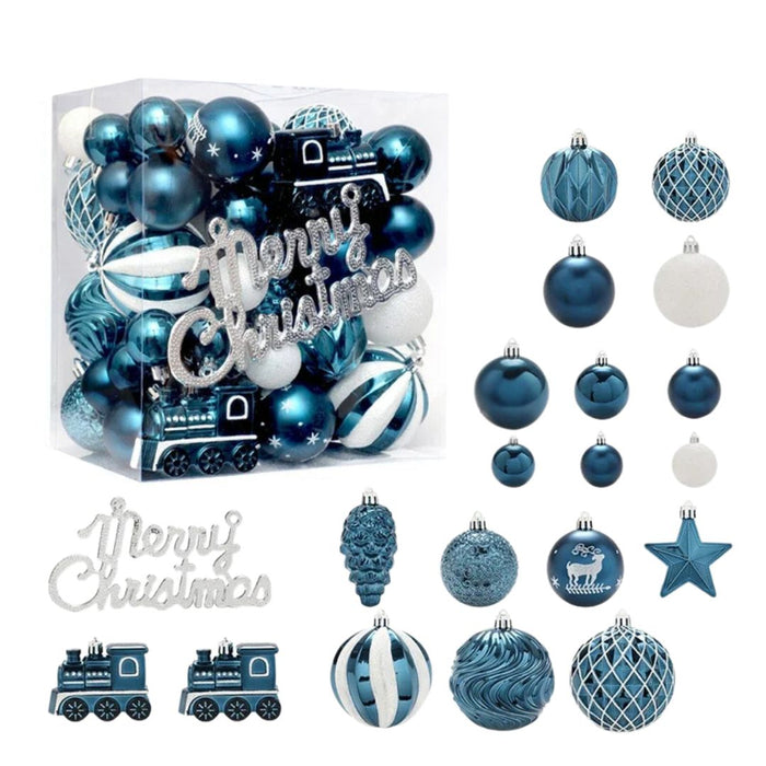 Anyhouz Christmas Tree Balls 65PC Set Holiday Hanging Decoration Ornaments