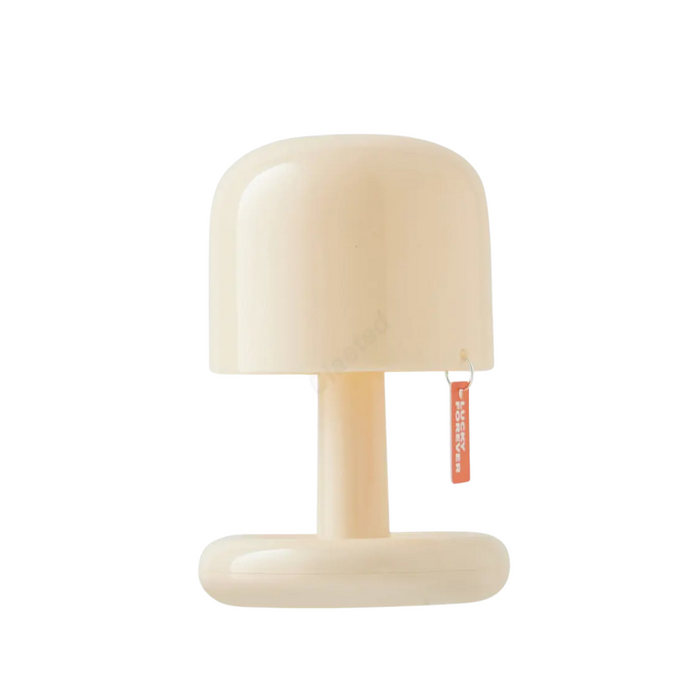 Anyhouz Table Lamp Cream Pixie Shroom Desk Lighting USB Rechargeable For Small Spaces